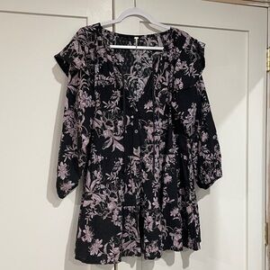 FREE PEOPLE BOHO MINI DRESS 
Size S
Charcoal Grey & Lavendar